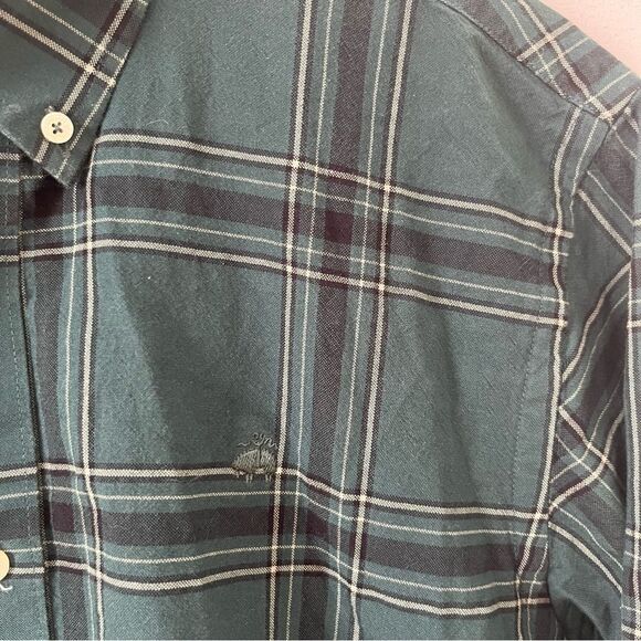 Brooks Brothers Green Plaid Cotton Sports Shirt Button Down Shirt - Picture 4 of 5